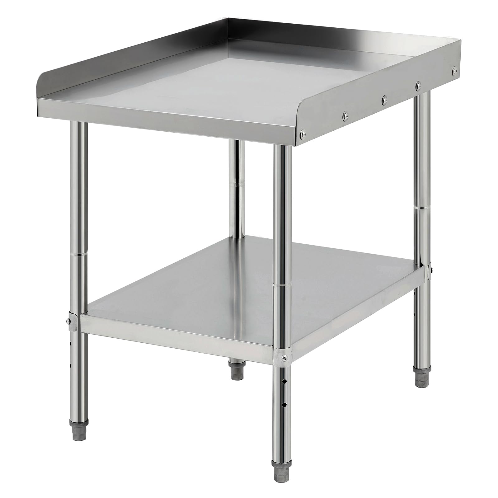 Equipment Grill Stand Table 24x30x30 Inch Stainless Steel NSF Certified 400 Lbs Capacity with Adjustable Legs, 2" Edge Baffle, for Hotel, Home, Commercial Restaurant Kitchen