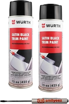 Smilyeez Listing for Wurth Flexible Trim Paint Satin Black 15 oz Aerosol Can Pack of 2 Perfect for Home, Automotive, and Outdoor Use & Pocket Screwdriver