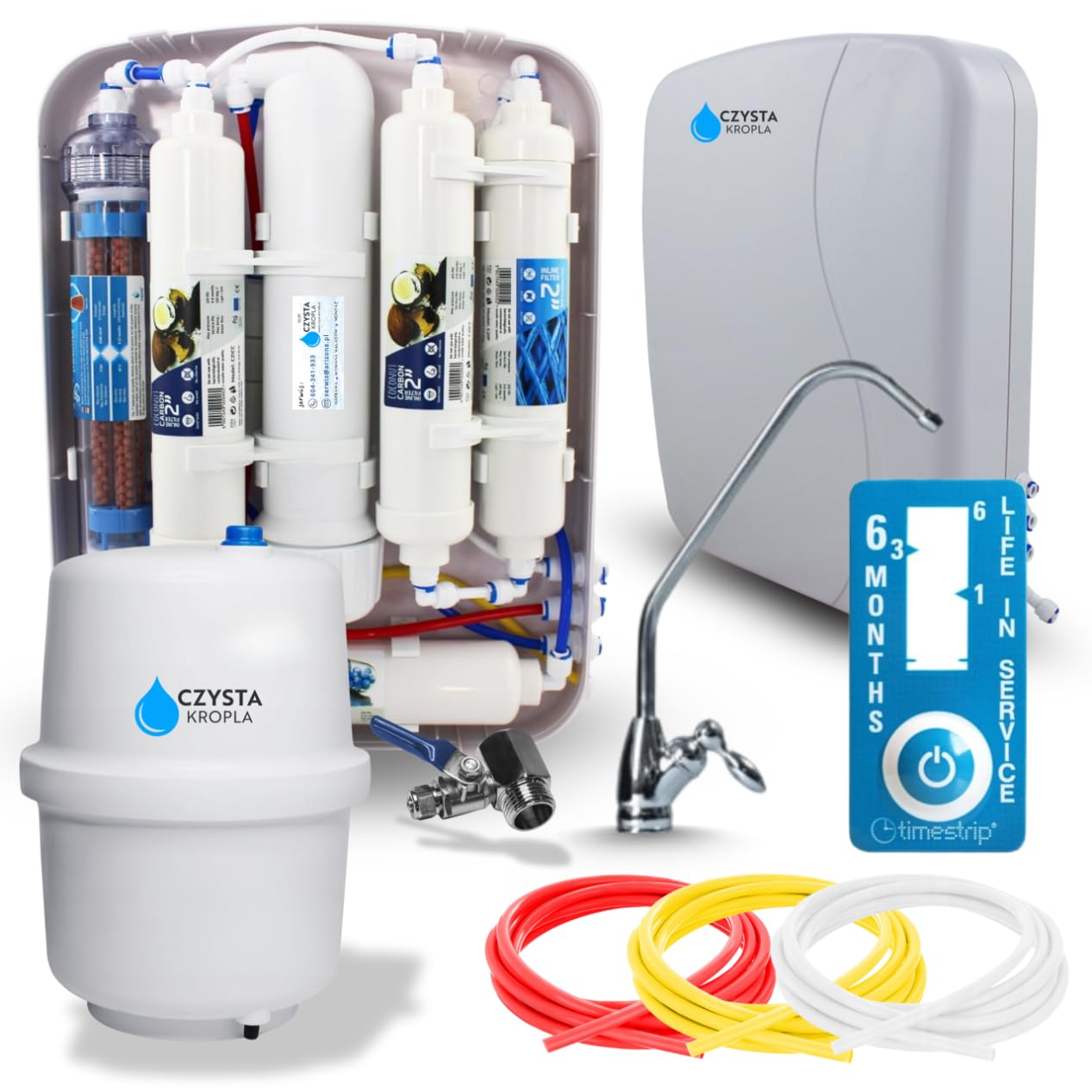 Czysta Kropla RO7 Slim Untertisch Umkehrosmose Wasserfilter 7 Stufiges Filtersystem mit Mineralisierung und Ionisierung 75 GPD Kompakt