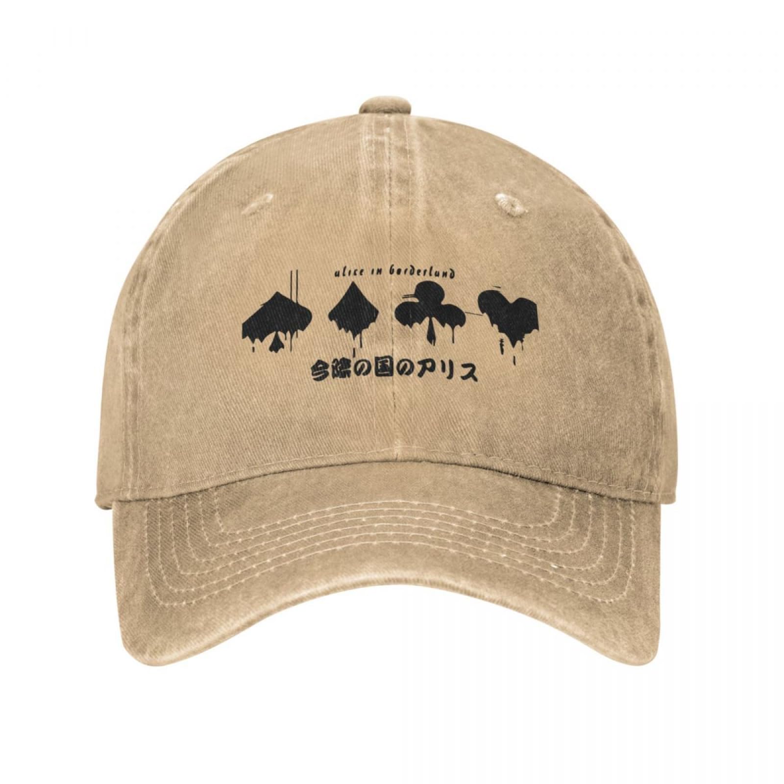 TeysHa Baseball Cap Snapback Sun Hat Vintage Alice in Borderland Baseball Caps for Men Women Distressed Denim Snapback Cap Dad Gift Outdoor Activities Hats for Men Women