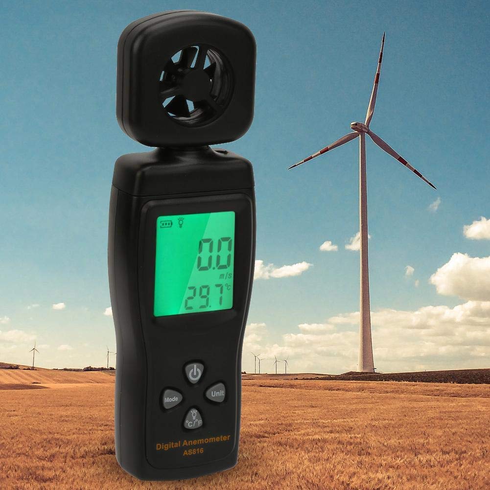 Testeur de Débit d'Air de Vitesse du Vent, SMART SENSOR AS816 0.3-30m / s Mini Anémomètre Numérique