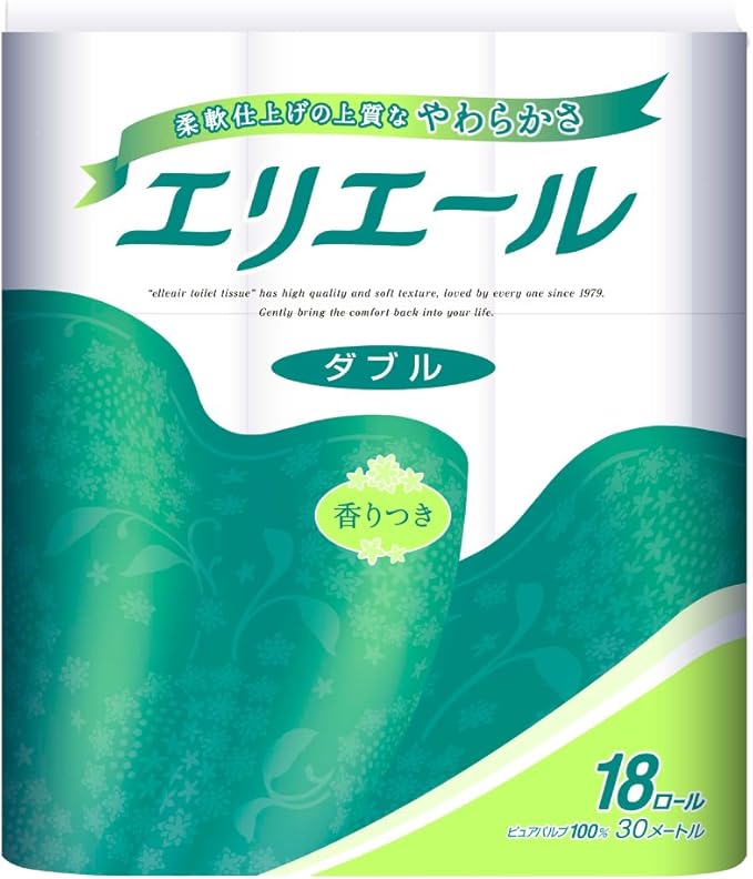 エリエール トイレットペーパー 30m&times;18ロール ダブル パルプ100% リラックス感のある香り
