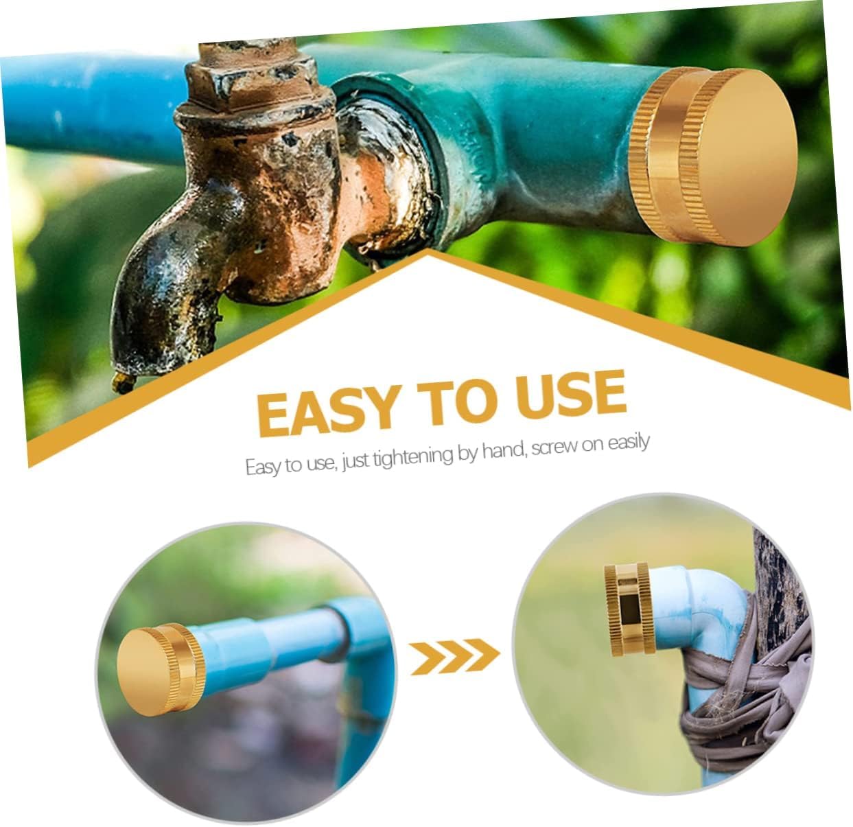 Gartenschlauch-Rohrverschraubungen, Stecker-Adapter, 8 Stück, Zapfenverbinder, Stopper, Stopper/Messing-Gewindeende, goldenes Zubehör, weibliche Anschlüsse, Schlauchkappen, Gartenschlauch-Anschlüsse,