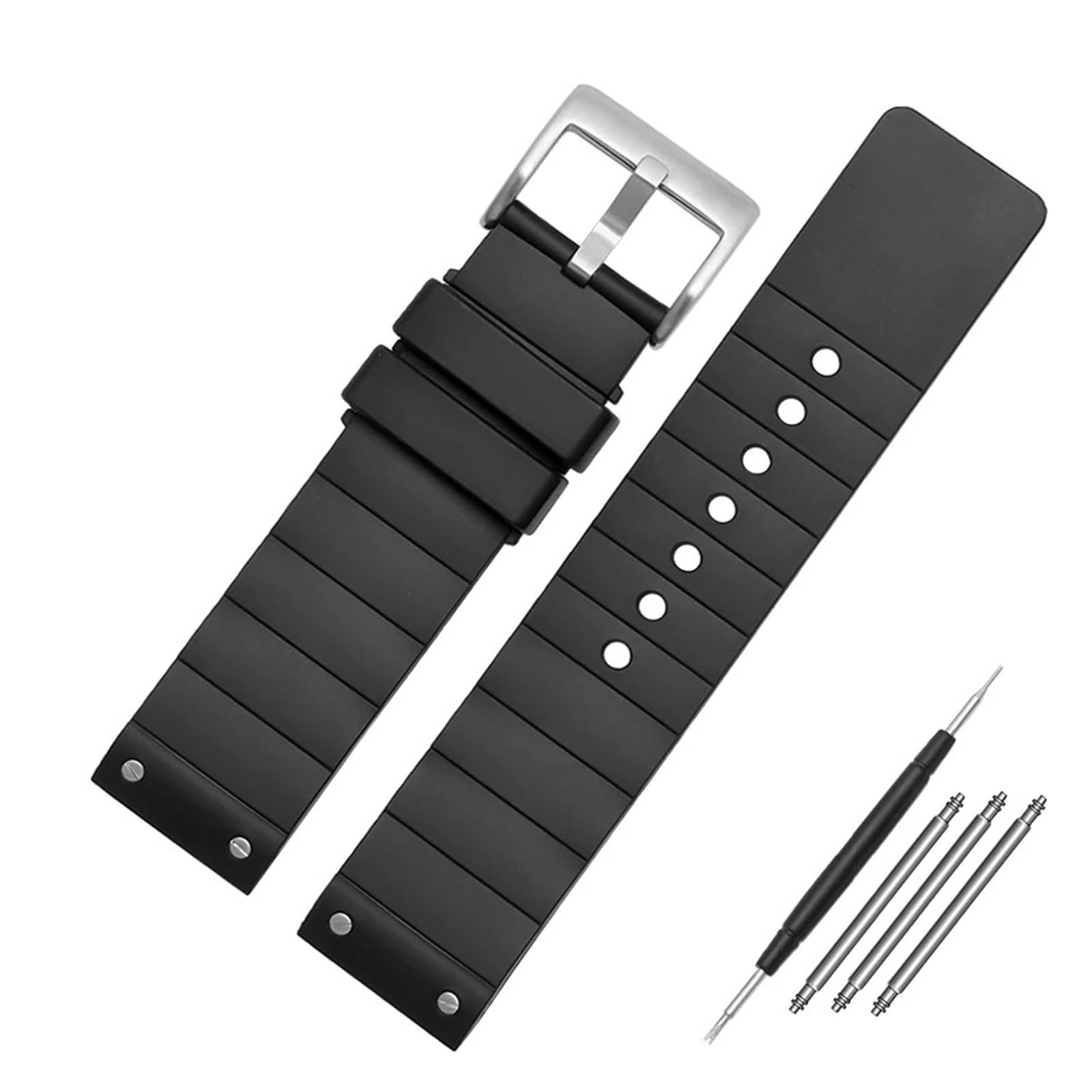 Cinturino per orologio da 23 mm per Cartier Santos Sandoz Santos 100 cinturino per orologio in silicone in gomma per uomo e donna nero