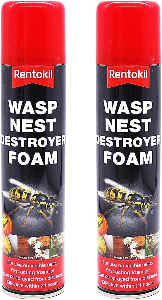 KRISP 2 x 300ml Wasp Nest Destroyer Foam Insect Control Spray Fast