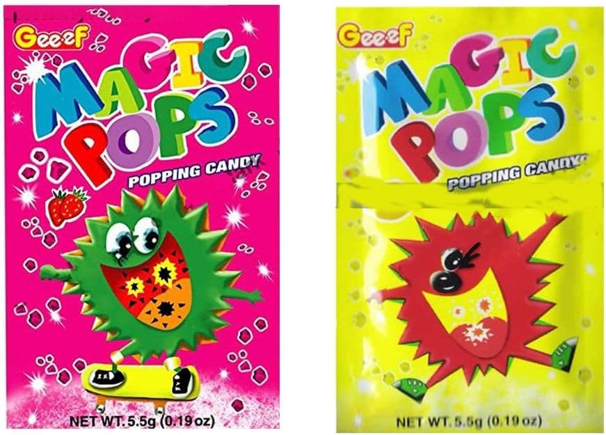 90s Kids Candy Magic Pops Popping Unique Candy Box (5 Gm X 20 Pieces) 100gm (Lemon+ Strawberry Flavour)