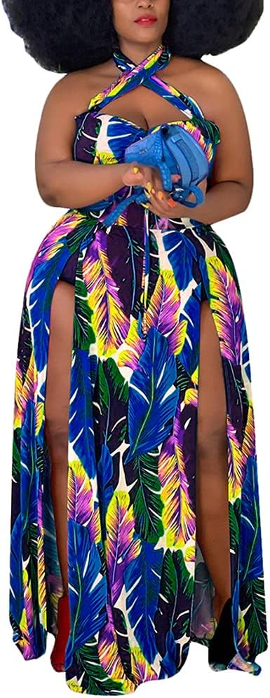 plus size halter maxi dresses