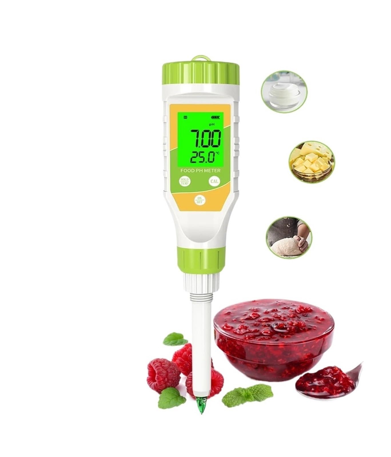 Miernik pH Bluetooth do płynów spożywczych glebowych Zestaw do kalibracji temperatury pH o wysokiej dokładności do hydroponiki i warzenia mięsa