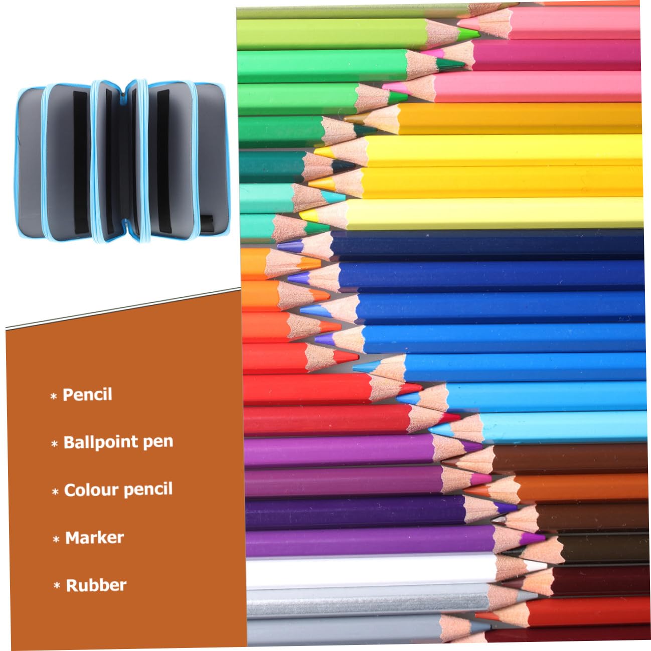 Astuccio Portapenne Multistrato Manico, Grande Capacità 300 Fori, Organizzatore Portatile per Cancelleria e Matite da Disegno, Astuccio per Penna Cerniera per Uso Scolastico e