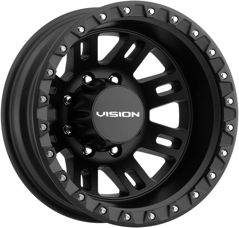 Vision 408 Manx 2 Dually Rear 17x6.5 8x6.5" Satin Black Wheel Rim 17" Inch