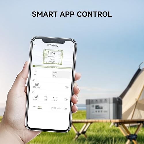 Miniatura 7 de Estación de energía portátil de 2000 W, batería de respaldo MPPT de 1500 Wh, generador solar S2000 con 4 salidas de CA (pico de 4000 w), banco de