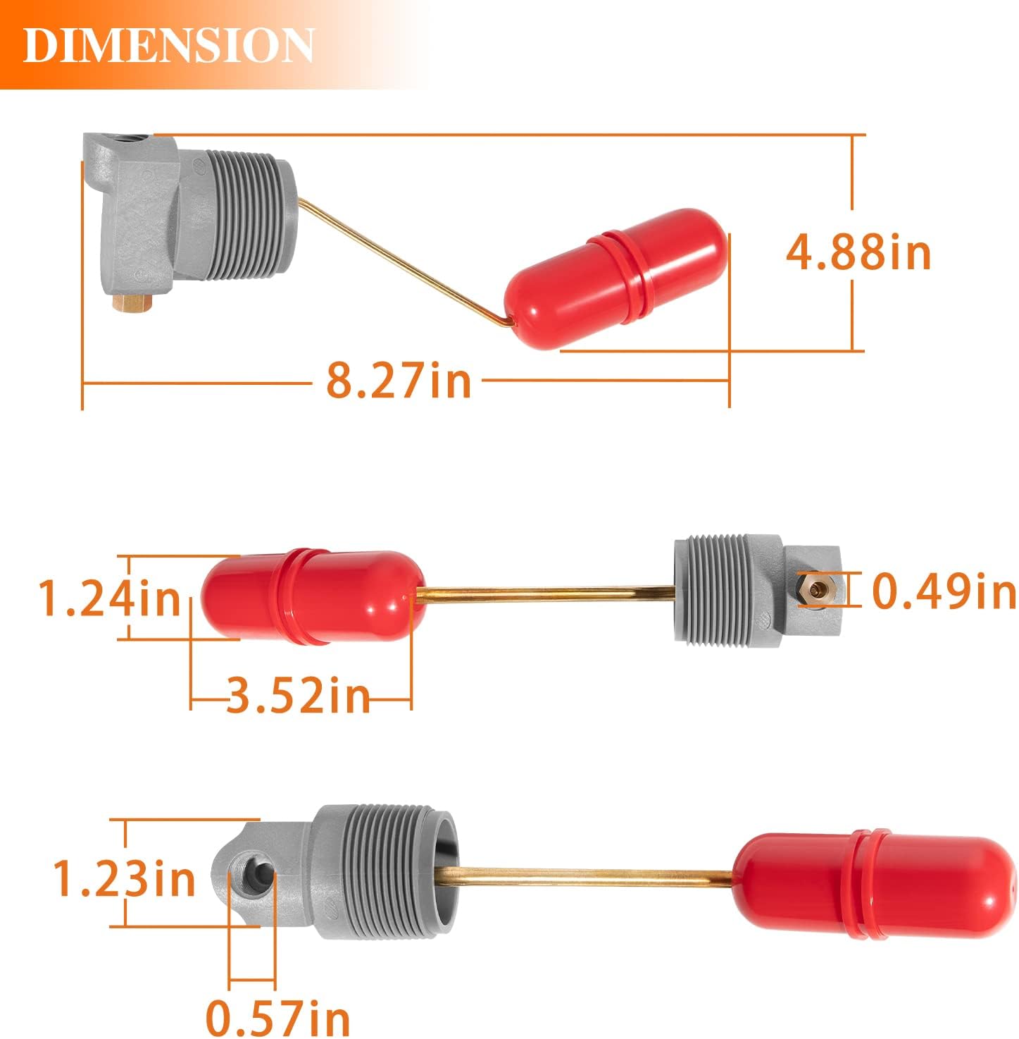 Replace for F93B-1C Air Volume Controls for Deep Wells, Water Tank System 1-1/4 in MNPT, 1/4 in PTF SAE