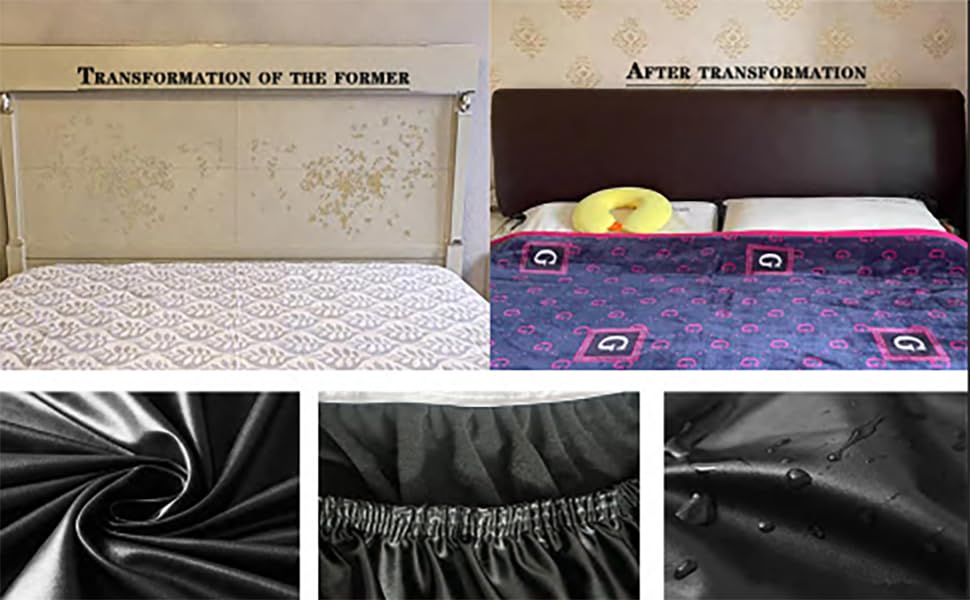 Copritestiera In Pelle PU Elastica Per Letto | 180 Cm | Antipolvere E Impermeabile | Facile Da Montare | Protegge E Rinnova La Camera