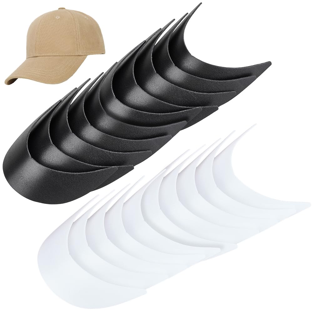 BENECREAT 20Pcs 2 Colors Baseball Cap Visor Insert