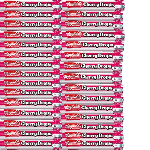 Cherry Drops Sweets Roll 45g - Smooth and Fruity, Cherry Flavoured hard boiled sweets (30 Packs)