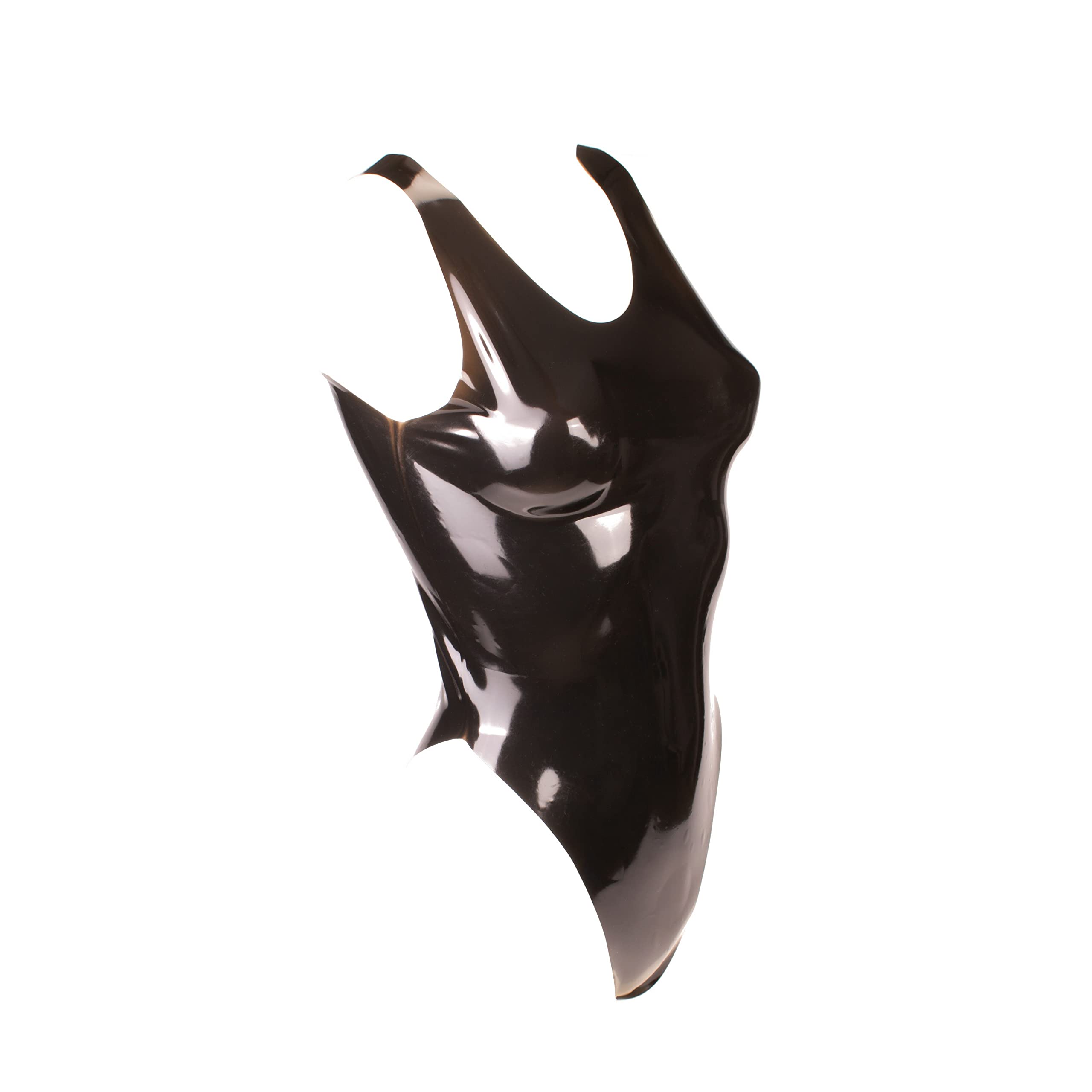 Rubberfashion Latex Body - Latexbody - V Ausschnitt schwarz 0.4mm XL