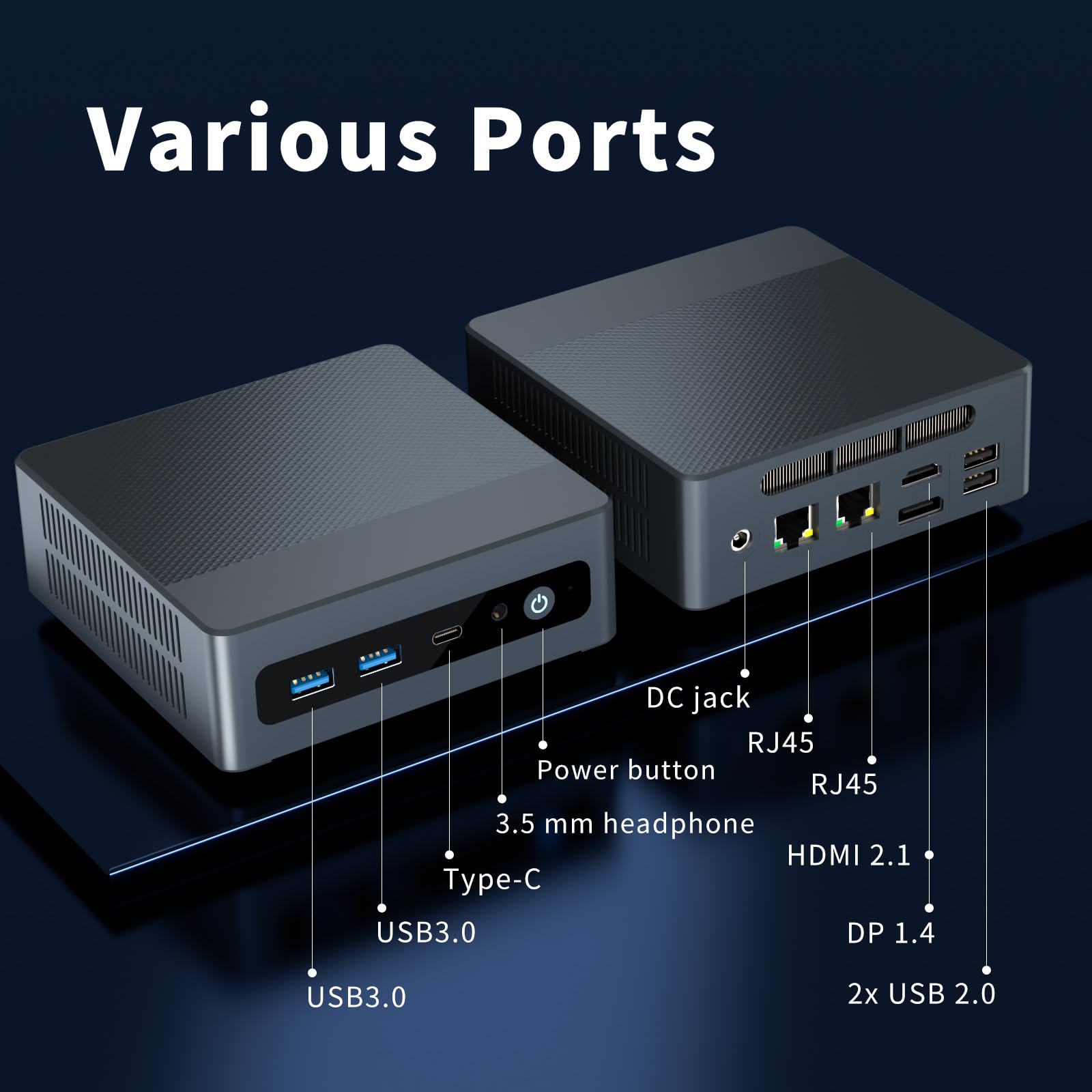 Mini PC Alder Lake N100 (fino a 3,4 GHz, 6 W) Mini computer, LPDDR5 da 16 GB/512 GB M.2 SSD, Mini Computer desktop display HD 4K a 60 Hz, Windows 11 con HDMI/WiFi 6/BT5.2/RJ 45 Mini PC desktop