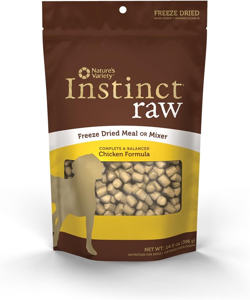 Nature'S Variety Instinct Raw Grain-Free Chicken Formula Freeze Dried Dog Meal Or Mixer, 14 Oz. Bag