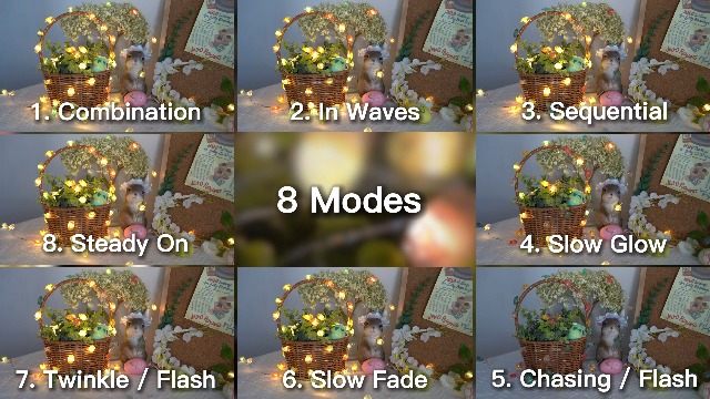 Image of suddus Easter Eggs Decor Lights,12.8ft 40LED Multi Color Small Fairy Lights with Remote, Easter Lights String Battery Operated for Table Indoor Home Wreaths Mantels Outdoor Tree Garden Decoration