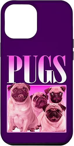 Miniatura 26 de iPhone 16 Pugs Bootleg Rap | Lindo Pug Dog Pet Owners Retro 90's Poster Case