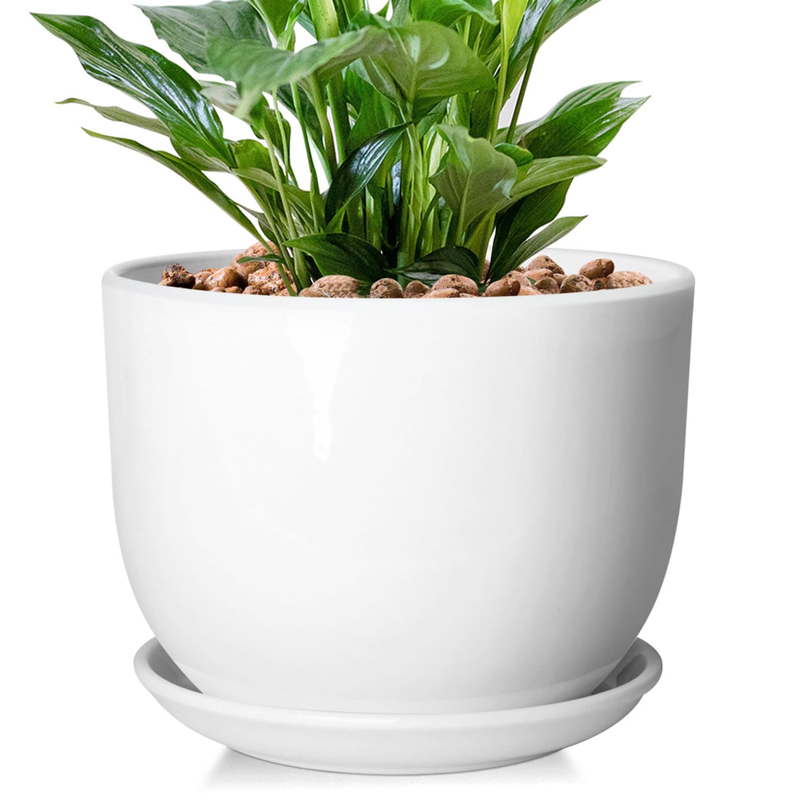 Amazon.com: YUFDA 8 Inch Ceramic Planter, Plant Pots with Drainage