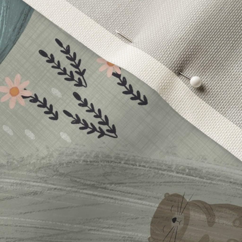 Spoonflower Fabric - Canada Forest Winter Goose Moose Salmon Wildlife Printed on Upholstery Velvet Fabric Fat Quarter - Upholstery Home Decor Bottomweight Apparel