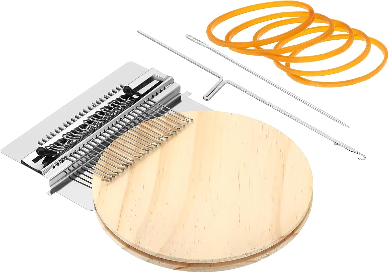 PATIKIL 21 Hooks Mini Weaving Machines Kit, Metal Quickly Small Darning Weave Tool with Accessories for Mending Knitting Stitching Clothes DIY, Style 1