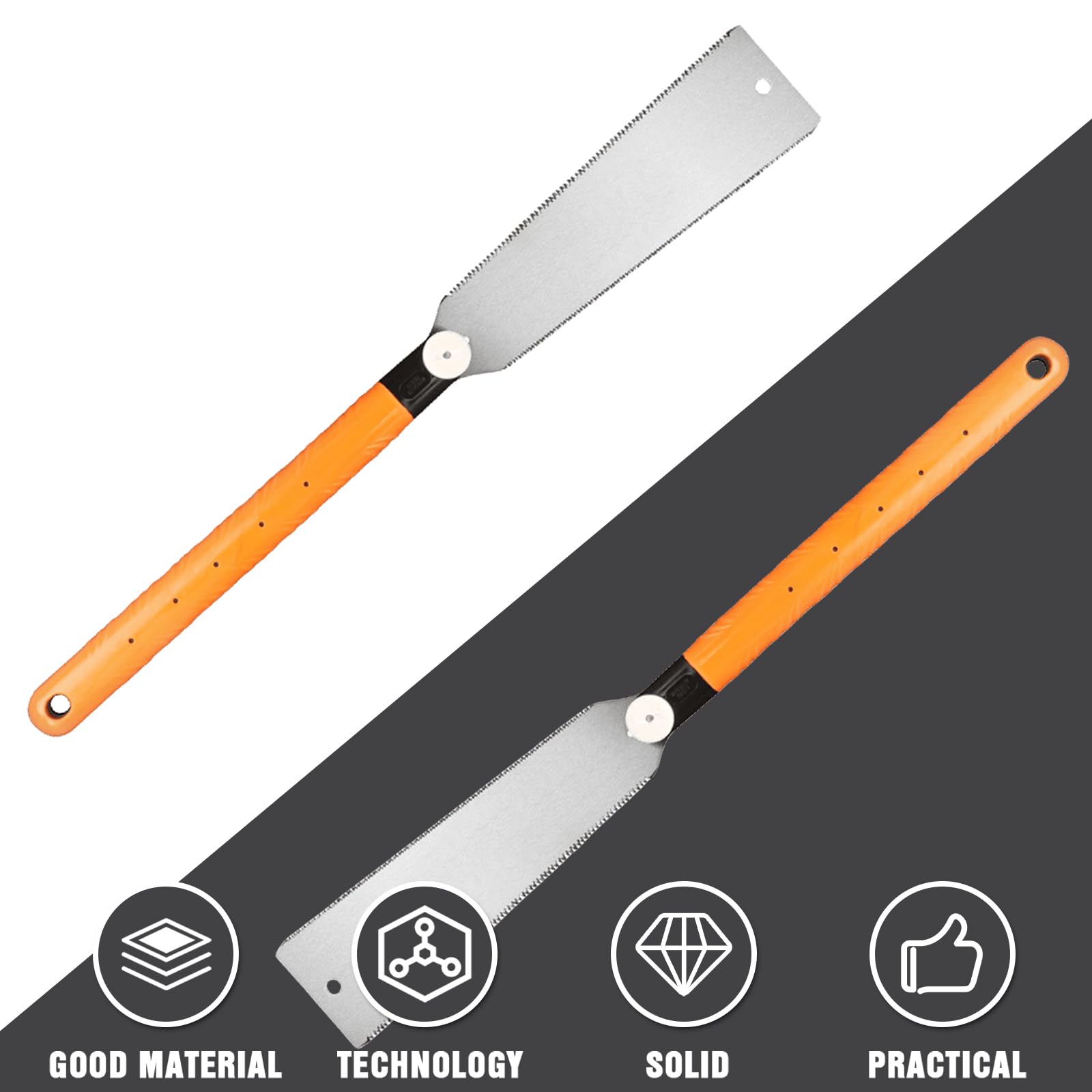 Scie Japonaise 270 mm avec Lame en Acier au Carbone SK5, Double Bord et Gants de Travail - Pour le Travail du Bois