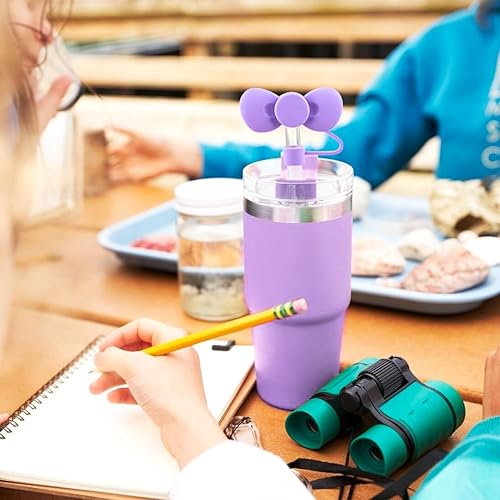 Miniatura 6 de Oiurydntw Tapa de popote para copa Stanley, 3 piezas de bonitos adornos de pajilla, accesorios compatibles con vaso Stanley Cup de 30 y 40 onzas,