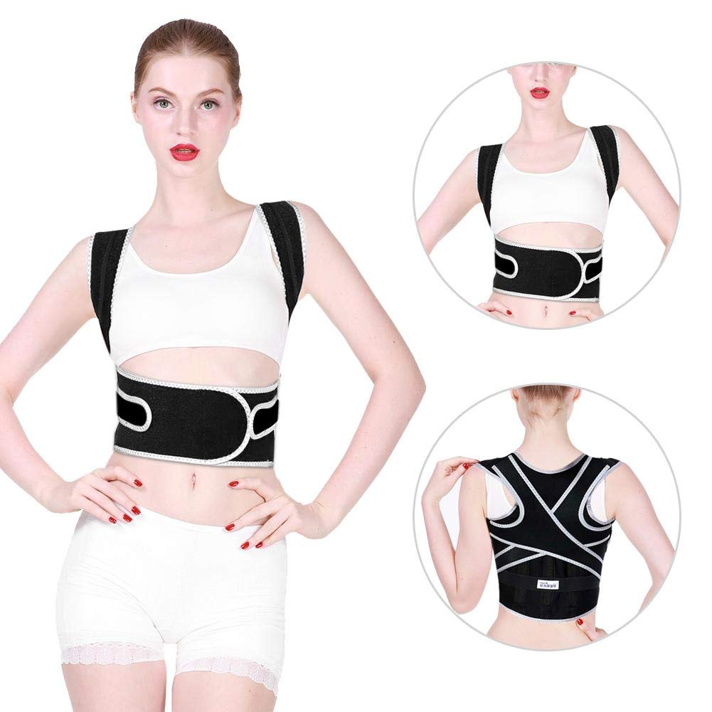 Greeflu Body Posture Corrector,Adjustable Lumbar Shoulder Support Belt Kyphosis Correct Brace(Unisex)(XXL)