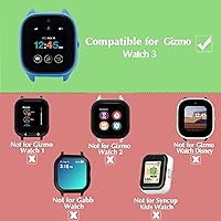 Vista 2 de Paquete de 2 fundas compatibles con Verizon Gizmo Watch 3, protector de pantalla de policarbonato duro de policarbonato integrado, protector