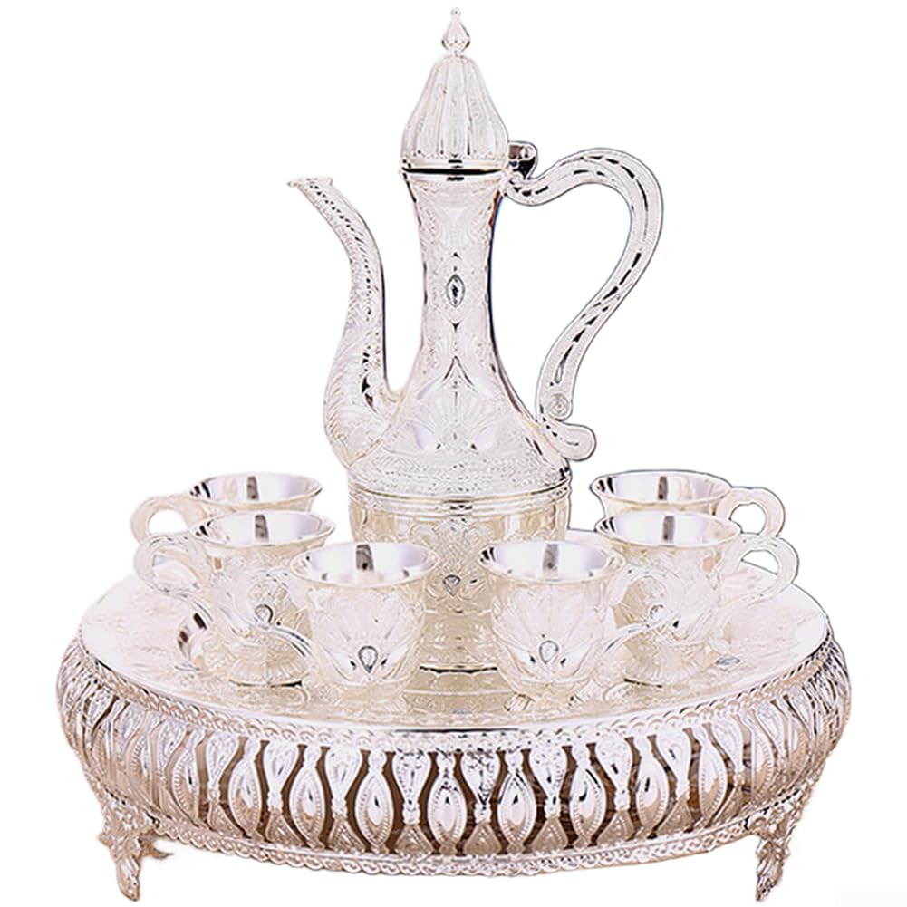 Ensemble Vin Européen Alliage Zinc 6 Verres pour plateau pour fête(Gold)