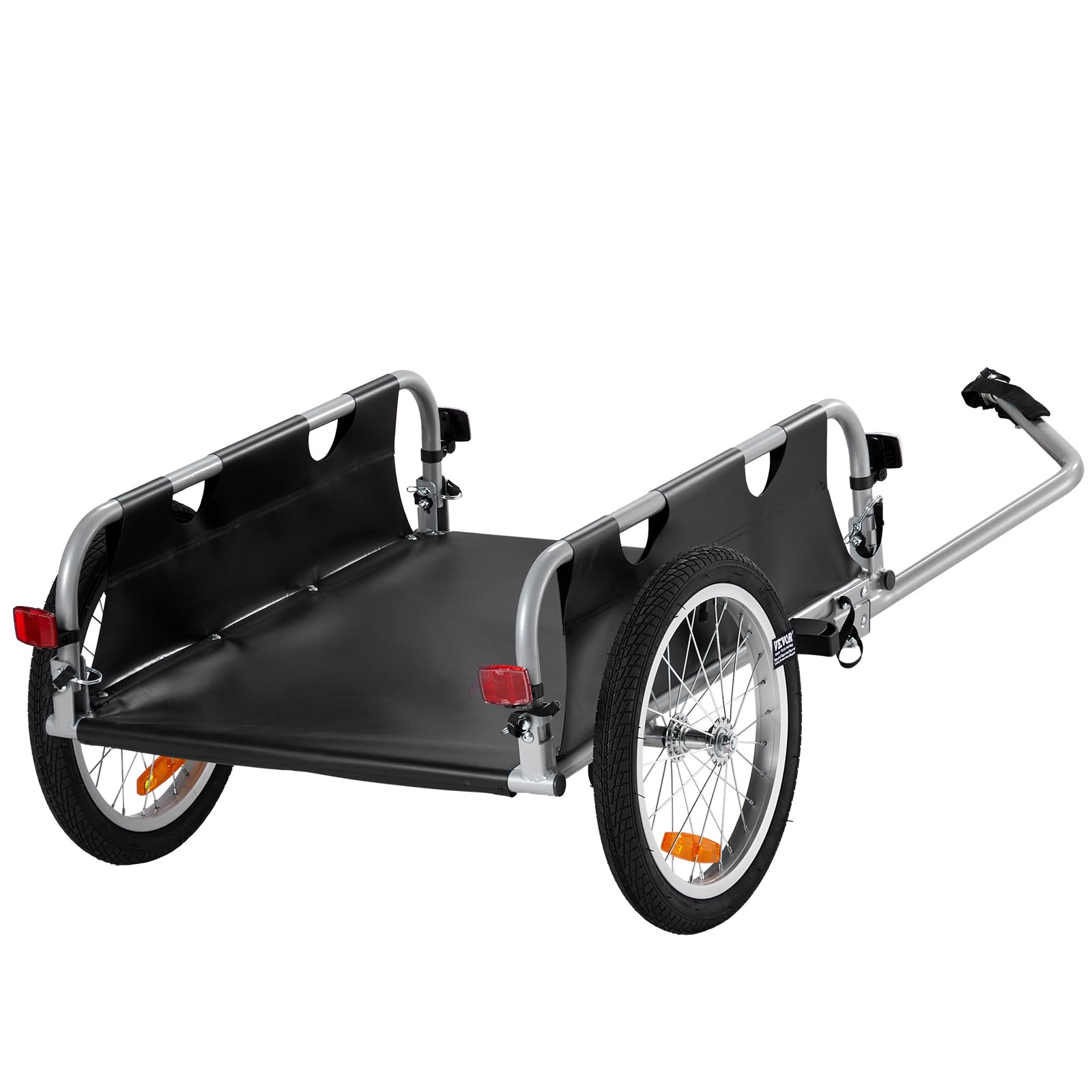 VEVOR Fahrrad-Lastenanhänger, 88/100/72,6 kg Tragfähigkeit, robuster Fahrradwagen, zusammenklappbar, kompakt, mit Universalkupplung