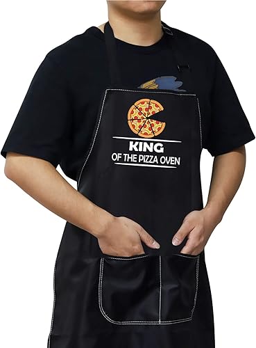 Miniatura 5 de BWKTOP - Delantal de chef de pizza con bolsillo para chef y papá