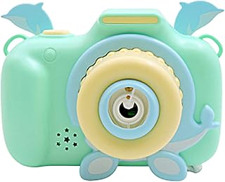 PINGPING Light Camera Music Automatic Machine Blowing Cartoon Bubble Calf Bubble Bable Toy Bubble Favors (Green, One Size)