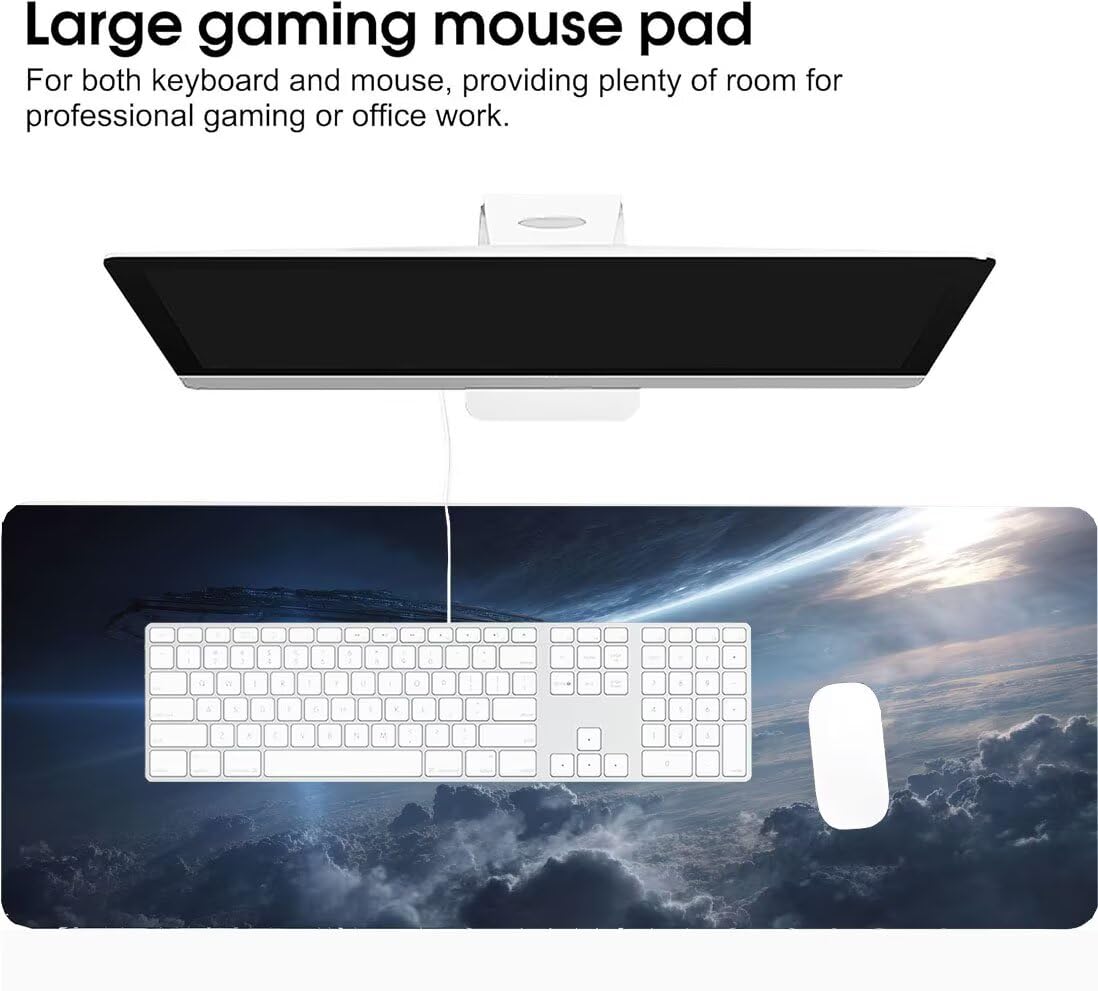Astronave Alfombrilla Escritorio XXL 1400 x 600 x 3mm Alfombrilla Raton Tierra Gaming Mouse Pad Bordes Cosidos Base de Goma Antideslizante, Mejora la Precisión y la Velocidad, Decoracion de Mesaks-91