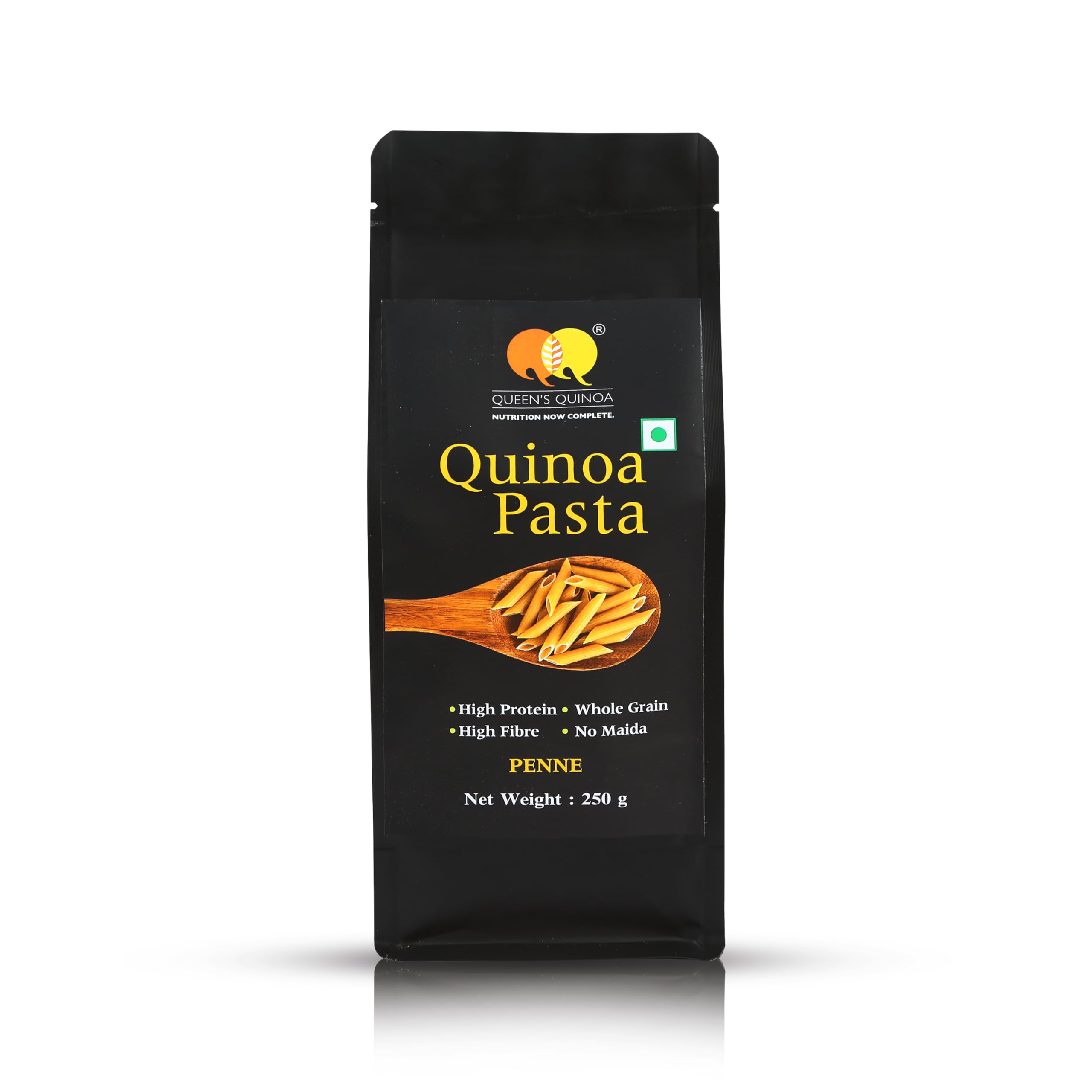 QUEENS QUINOA/Premium Quinoa Penne Pasta - 250g Pack - High Protein, Vegan, No Maida, Easy Digestion Healthy Food/Perfect for Healthy Italian Cuisine
