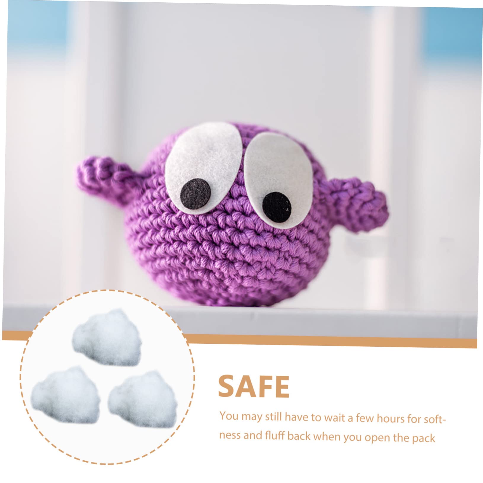 HOODANCOS Doll Stuffed Material High Resilience Cotton Fluffs Pp Fiber Fill Bag for DIY Projects