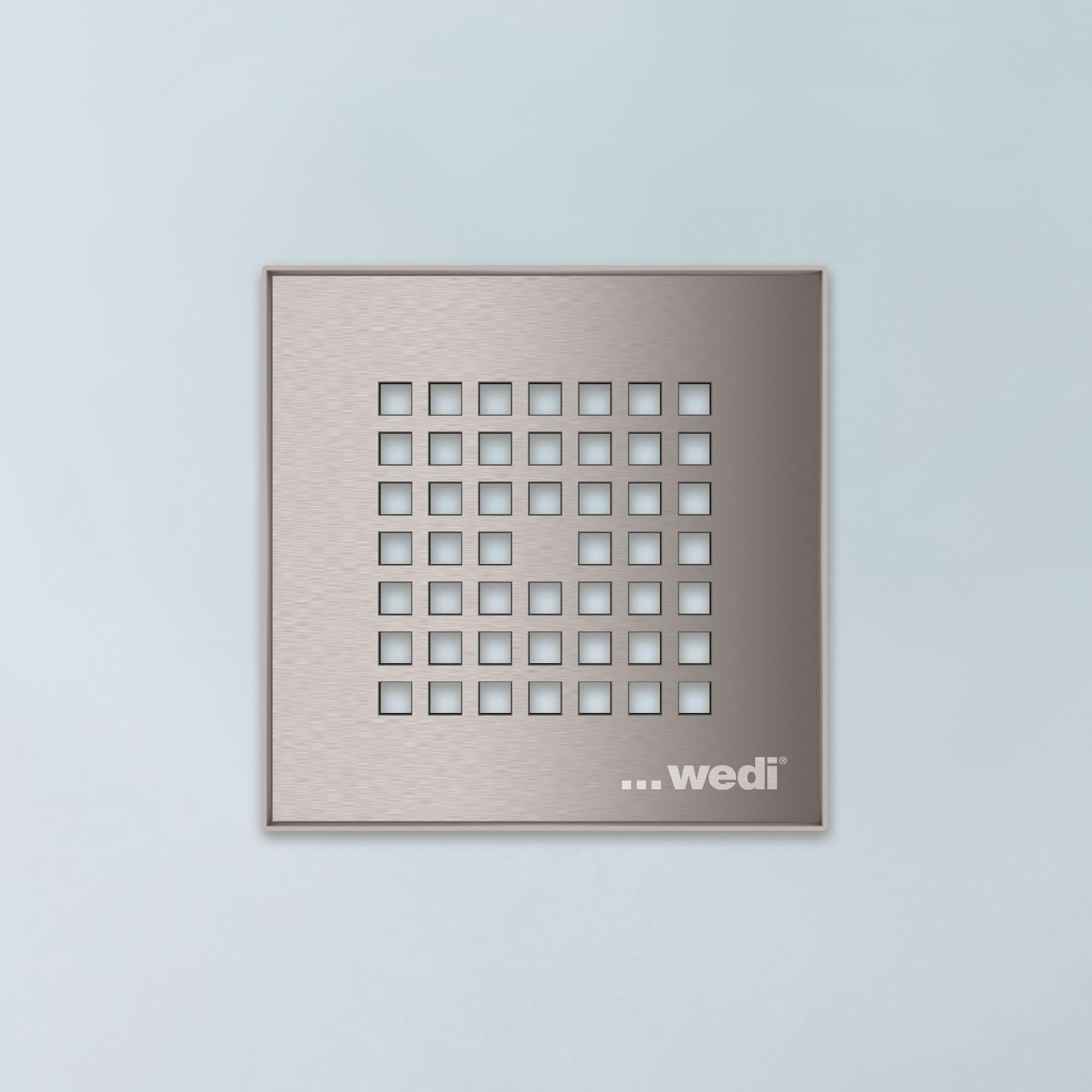 Grille d'évacuation wedi Fundo 6.1 carrée - avec cadre - inox massif - 115x115 mm - ép. 2,5 mm