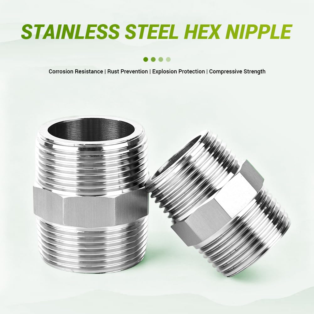 Accesorio de tubería con boquilla hexagonal macho NPT3", conector adaptador reductor SS 316