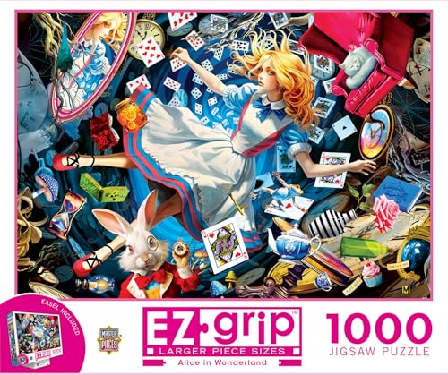 Masterpieces 1000 Piece EZ Grip Jigsaw Puzzle for Adults, Family, Or Youth - Alice in Wonderland - 23.5'x34'