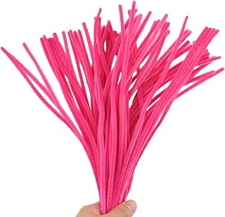 HAHIYO 12inches*6mm Rose Pink 70PCs Pipe Cleaner Craft Chenille Stem Extra Long Chenille Cleaner Pipe Stem Stable&Soft Craft Supplies Set for Creative DIY Arts Craft Project DIY Art Supplies