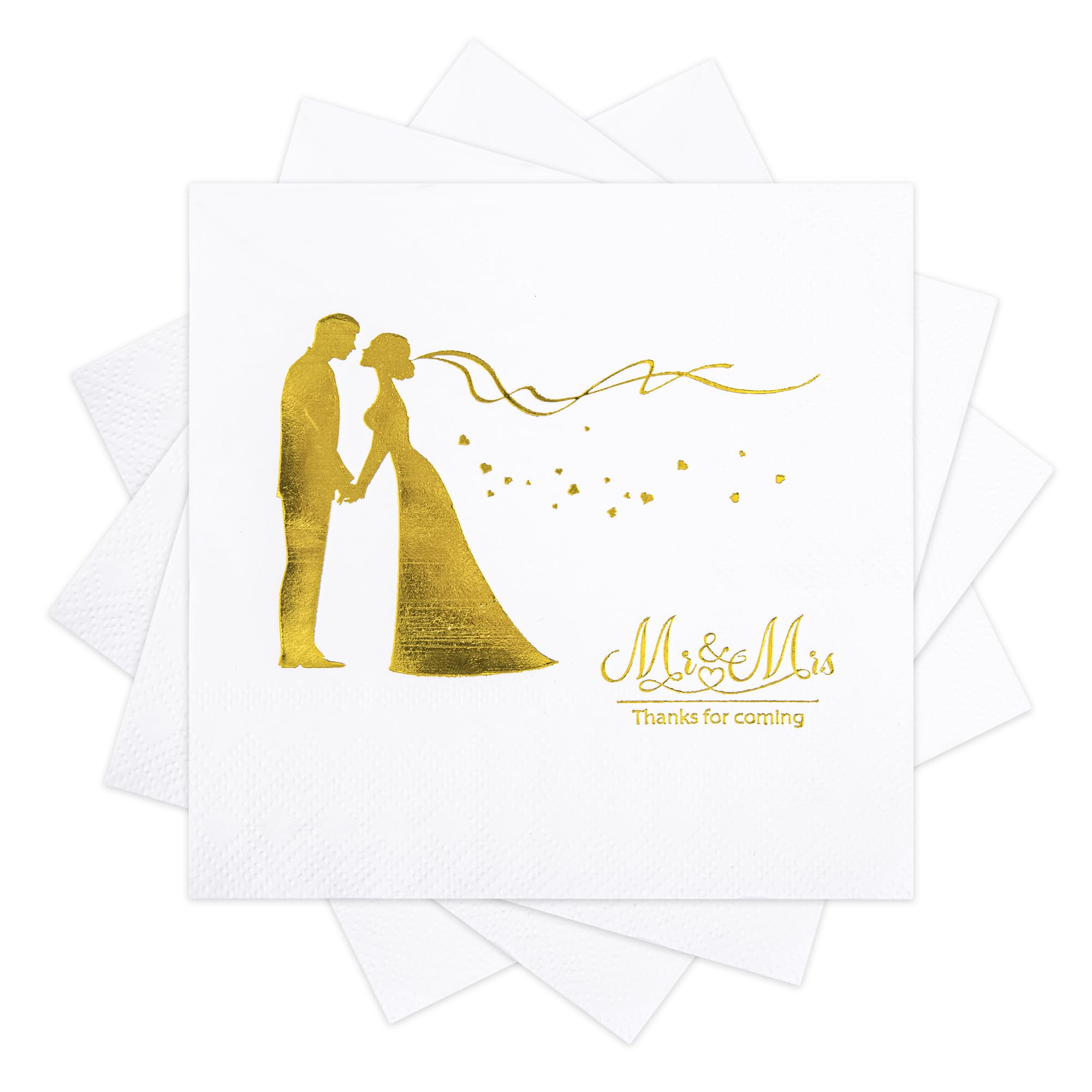 Gold Foil Wedding Napkins - 100 Count -23 Gold Foil Wedding Napkins - 100 Count -23