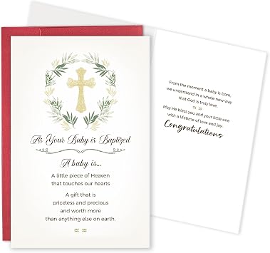 Christian Baptism Card, Catholic Christening Card, Religious Baby Baptism Gift, Baptism of Infants Gift for Baby Parents, As Your Baby is Baptized