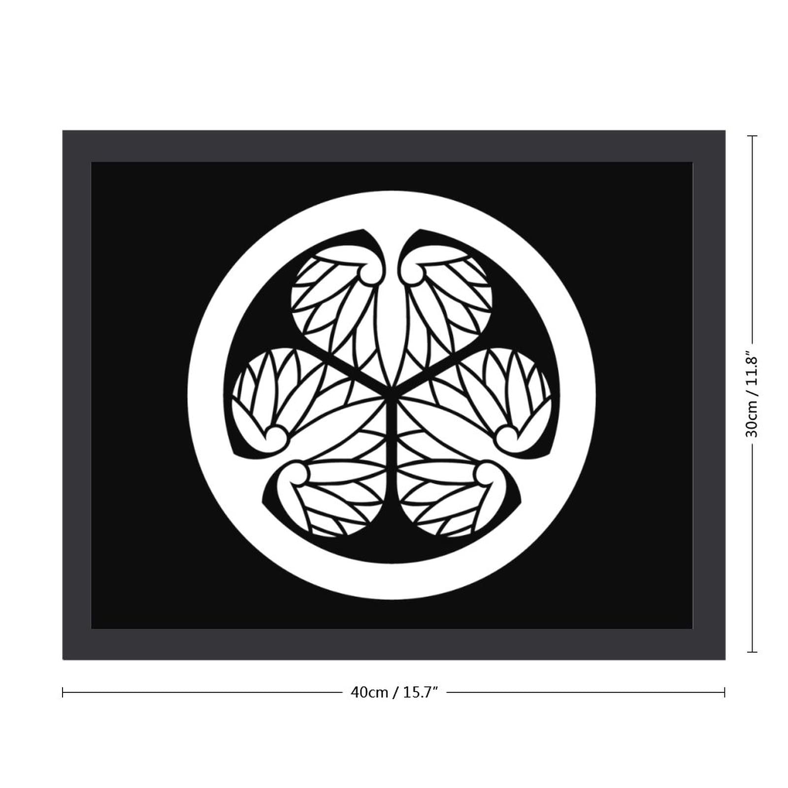 Amazon.co.jp: フォトフレーム 木枠付き 家紋 徳川・三つ葉葵 葵の御紋