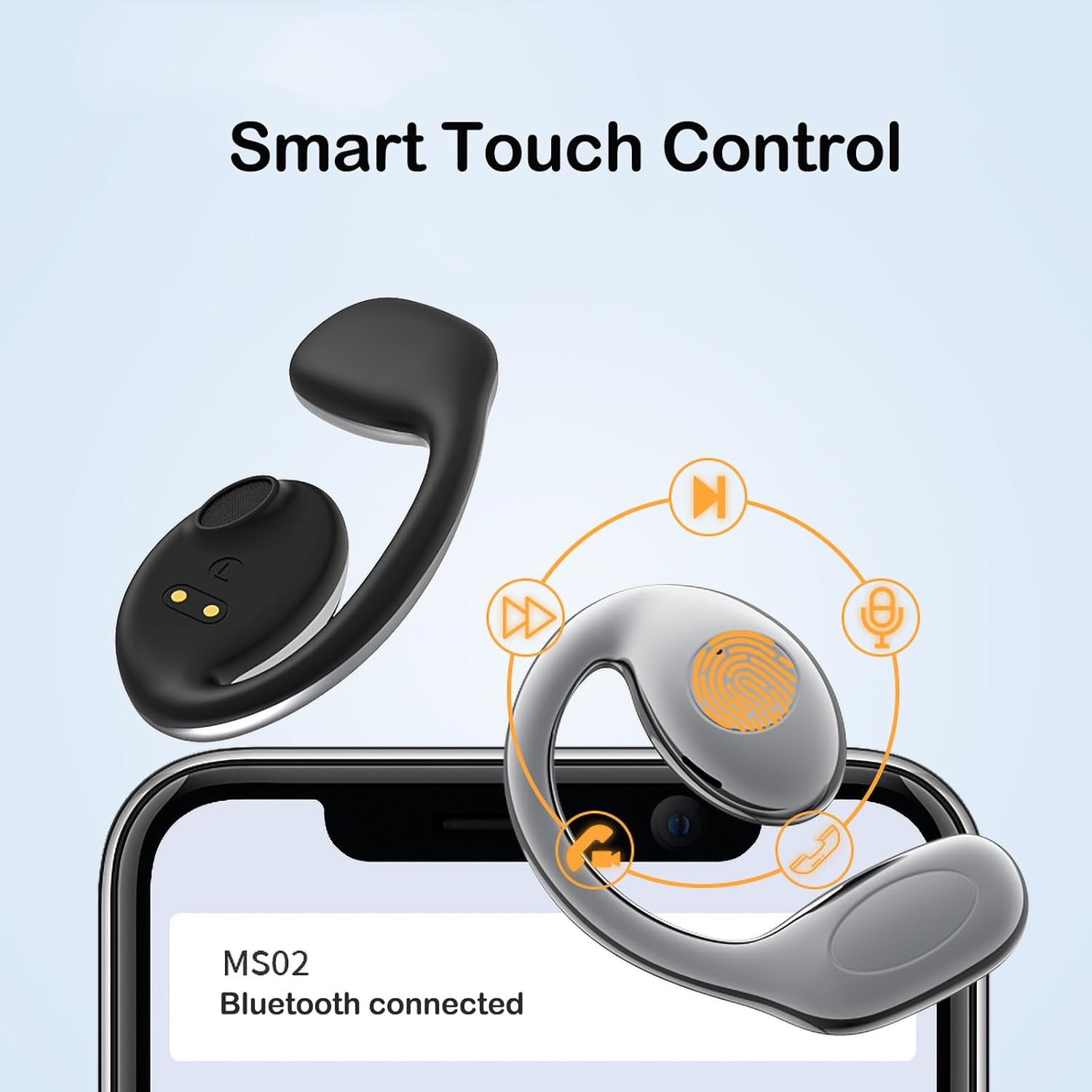 Open Ear Earbuds Wireless Bluetooth Bone Conduction Headphones Headset with Hook Over The Ear Bone Conducting Induction Headphones Earphones Headset Auriculares De Conduccion Osea