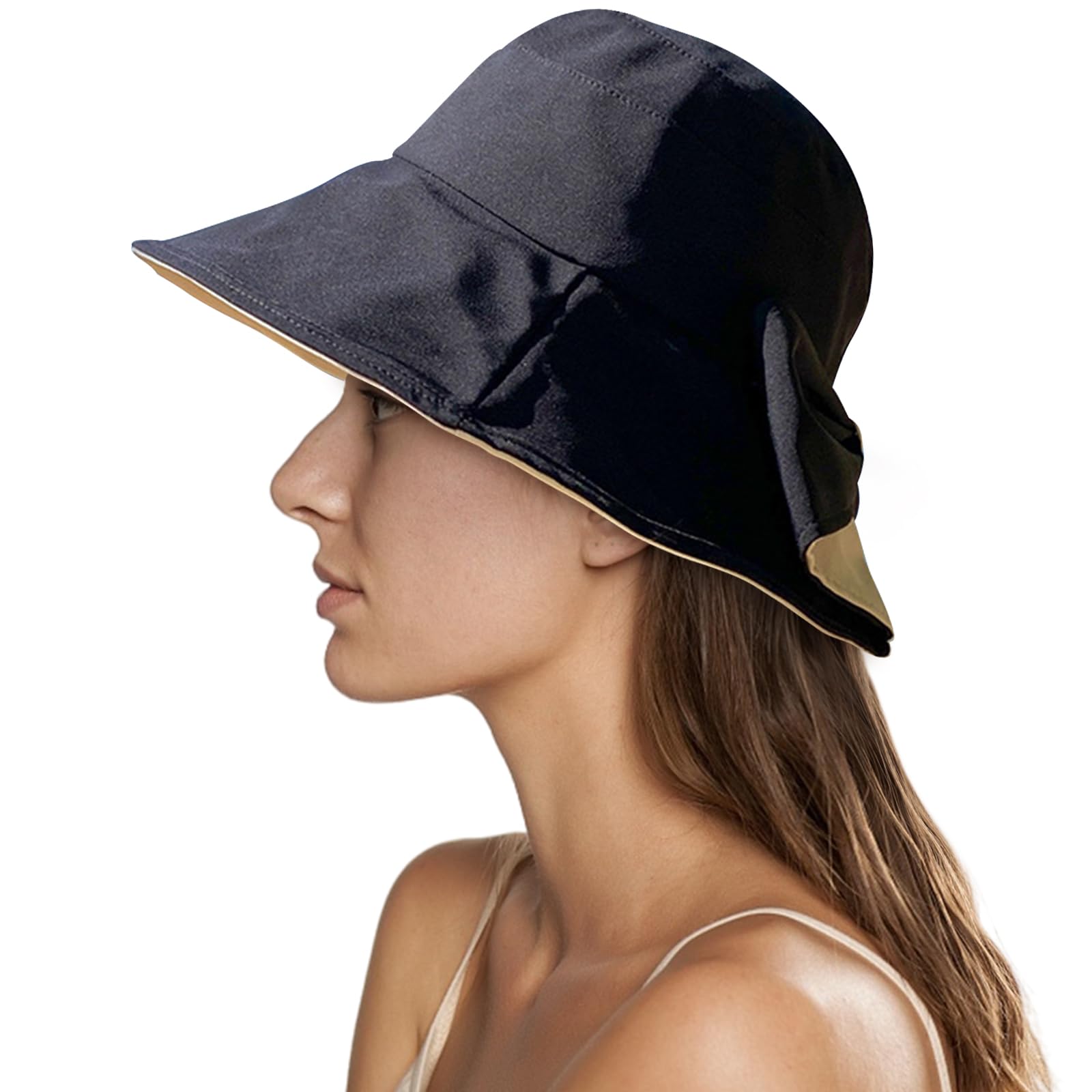 Yuccer Sombrero Mujer Verano Plegable, Algodón Protección Solar Gorro de Playa Mujer Sun Hat for Women Verano