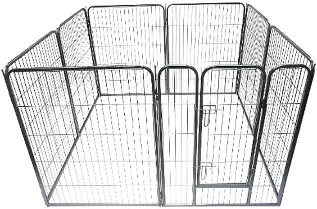 Ellie-Bo Heavy Duty Modular Puppy Exercise Play/ Whelping Pen, 158 x 158 x 100 cm, 8 Pieces