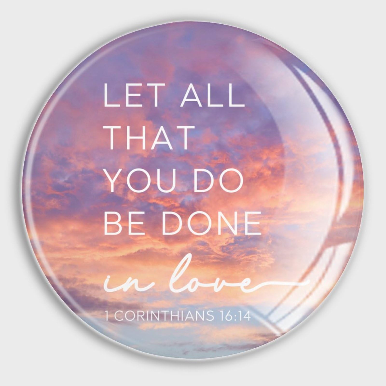 Aimants en verre Let All That You Do Be Done In Love pour casier et tableau blanc x4