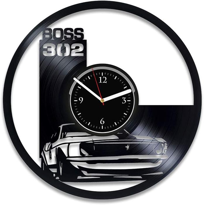 Clock Ford Mustang Boss 302 Vinyl Record Clock Car Home Decor Xmas For Man Mustang Car Vinyl Art Birthday For Boy Boss 302 Wall Art Mustang Vinyl Wall Clock Mustang Wall Clock Vintage